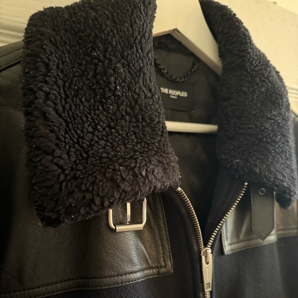 The Kooples Wool Jacket with Shearling Collar - Picture 3 of 11